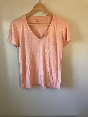 Madewell Soft Blush V-Neck Pocket Tee